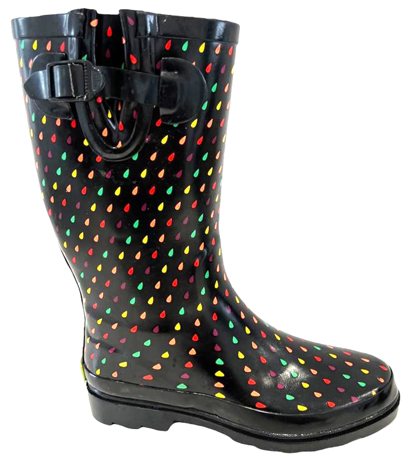 Demar Women's Blue Wellington Boots – Waterproof Rubber Rain Boots With Mid Heel, Pull-On Style For Gardening & Walking